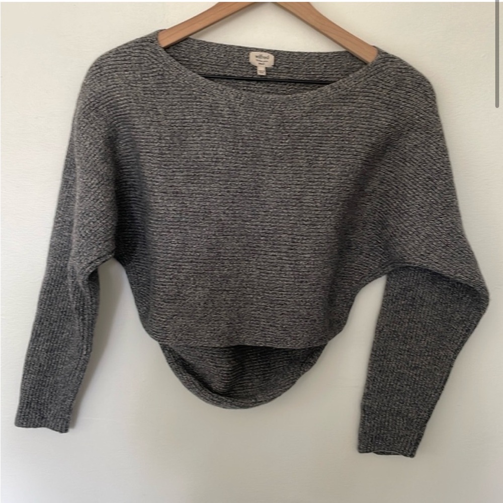 Wilfred | Aritzia | 100% Merino Wool Ribbed Bourassa Hi Low Crop Sweater Small